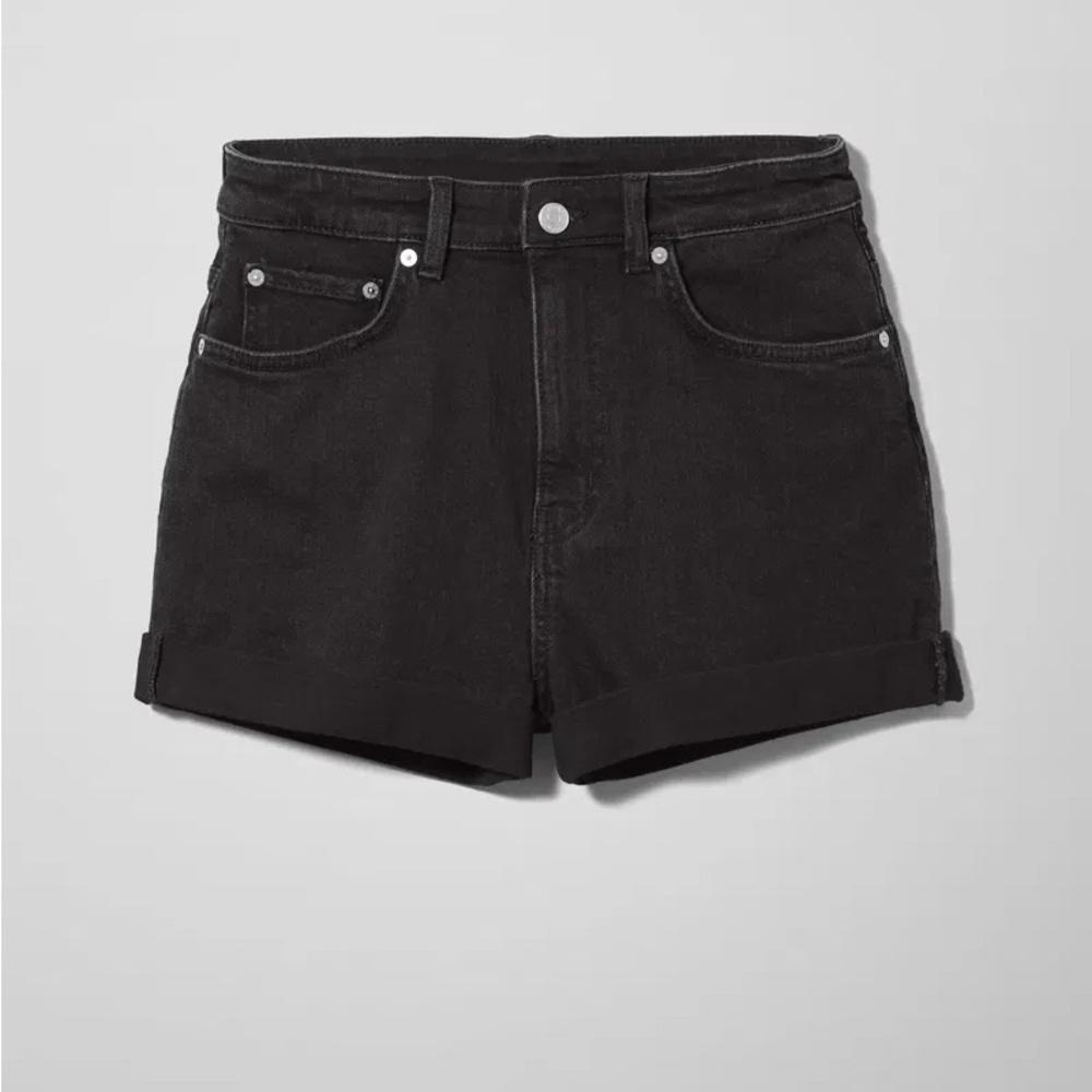 WEEKDAY New Day Tuned Black Denim Shorts